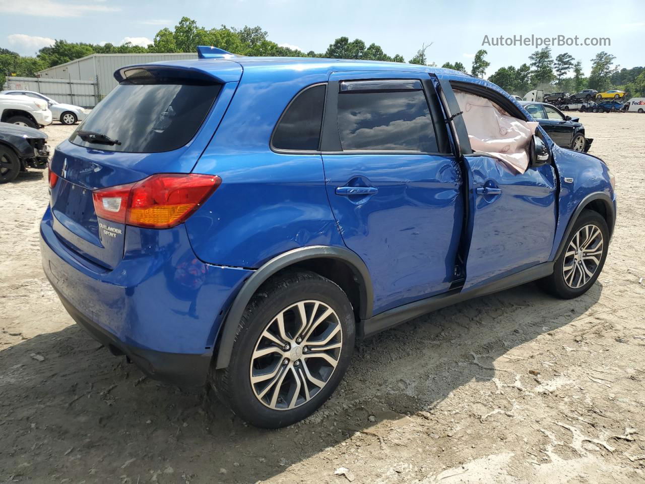 2017 Mitsubishi Outlander Sport Es Синий vin: JA4AP3AU7HZ048261