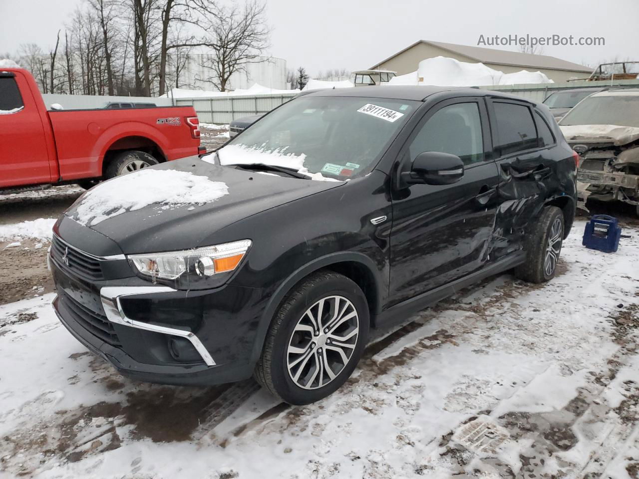 2017 Mitsubishi Outlander Sport Es Черный vin: JA4AP3AU7HZ058353