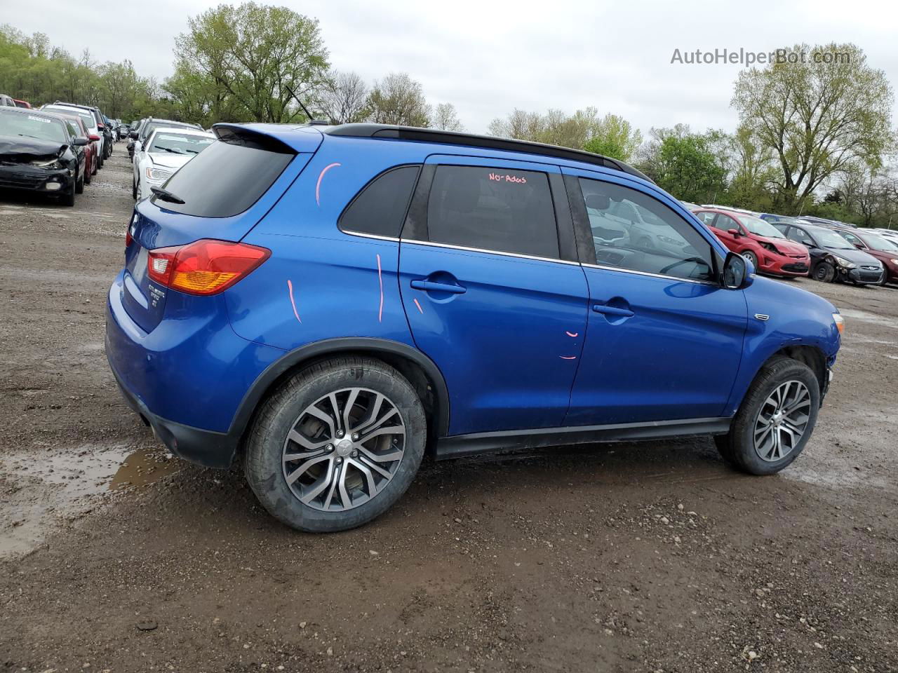 2016 Mitsubishi Outlander Sport Sel Blue vin: JA4AP4AW7GZ051358