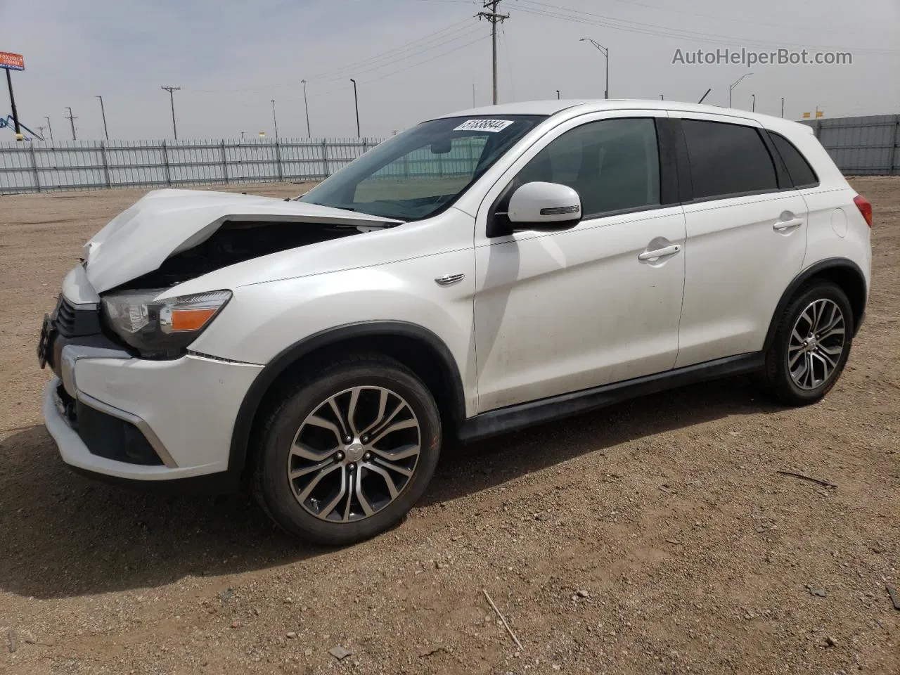 2016 Mitsubishi Outlander Sport Es White vin: JA4AR3AU2GZ065350