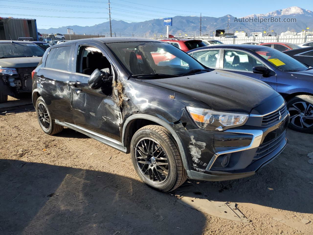 2017 Mitsubishi Outlander Sport Es Черный vin: JA4AR3AU4HZ046848