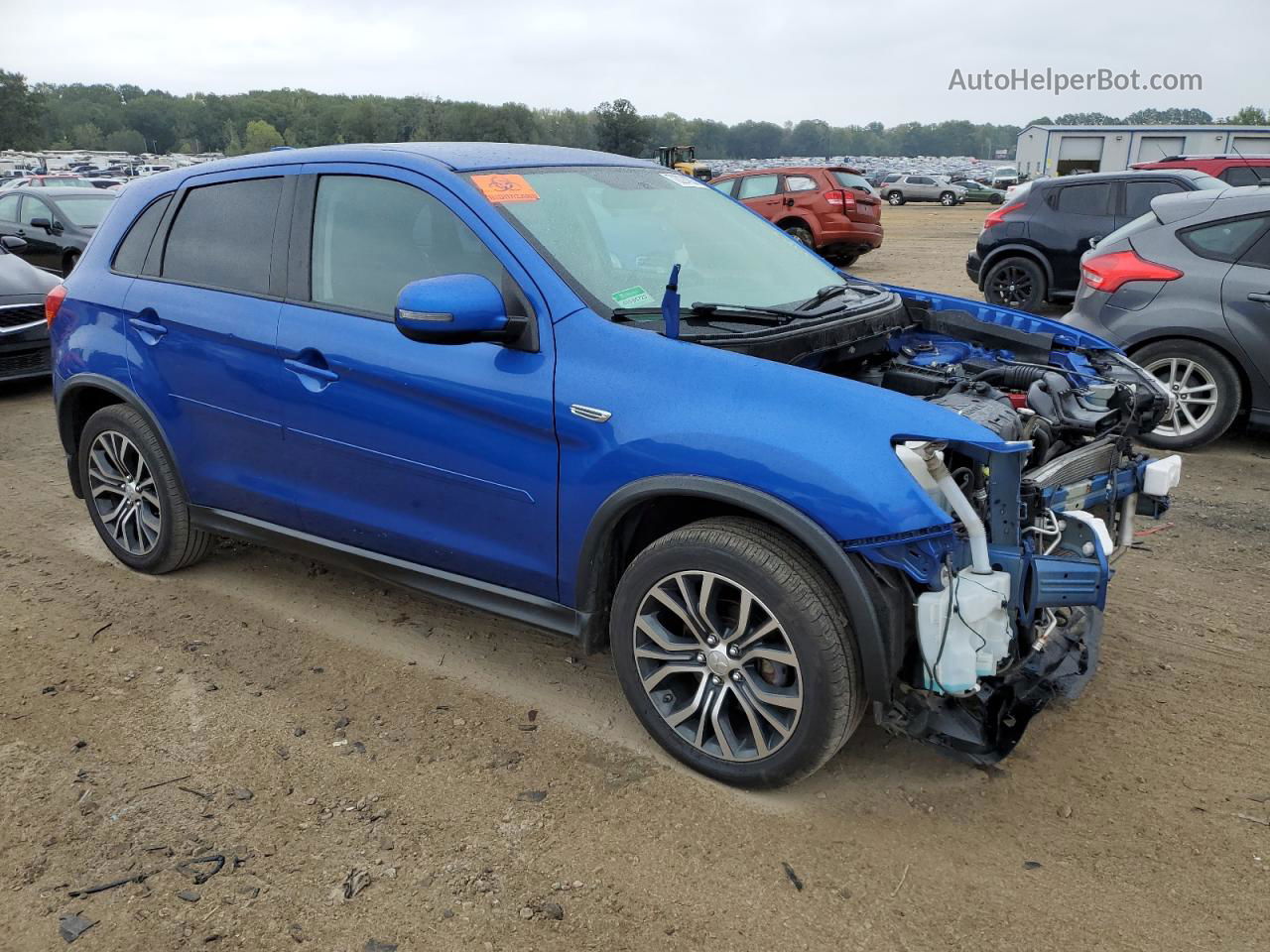 2017 Mitsubishi Outlander Sport Es Синий vin: JA4AR3AU6HZ003208