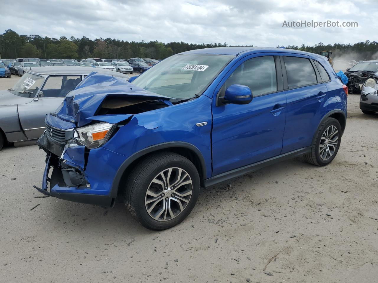 2017 Mitsubishi Outlander Sport Es Синий vin: JA4AR3AUXHZ040536