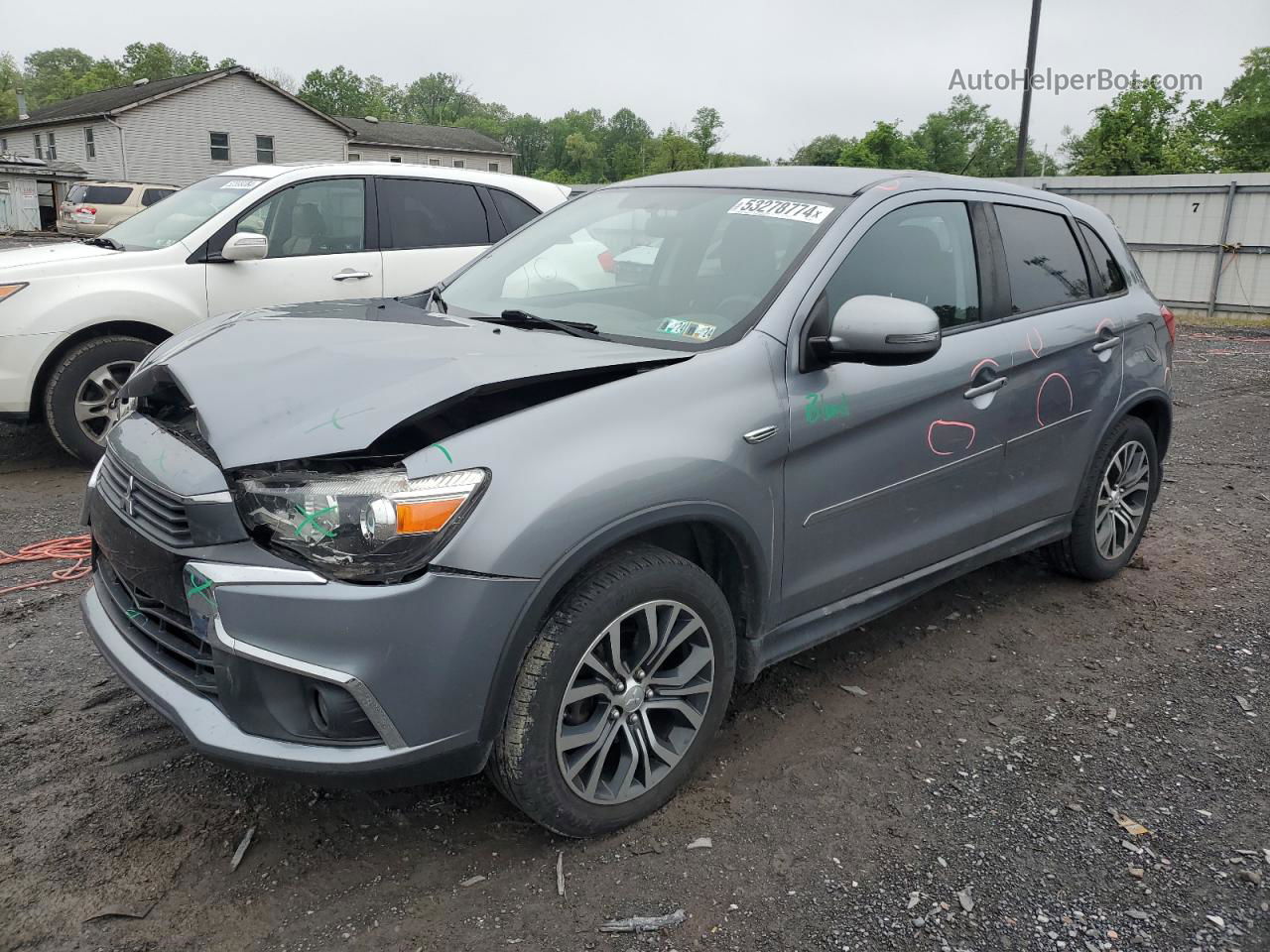 2016 Mitsubishi Outlander Sport Es Silver vin: JA4AR3AW0GZ033692