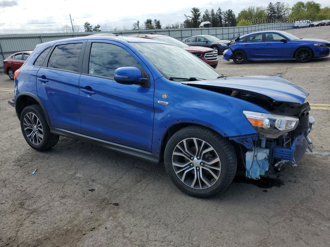 2017 Mitsubishi Outlander Sport Es Синий vin: JA4AR3AW7HZ023047