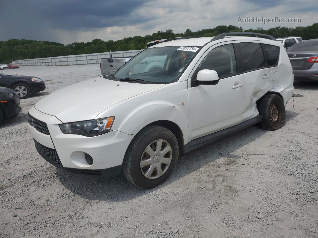 2013 Mitsubishi Outlander Es Белый vin: JA4AS2AWXDU002411