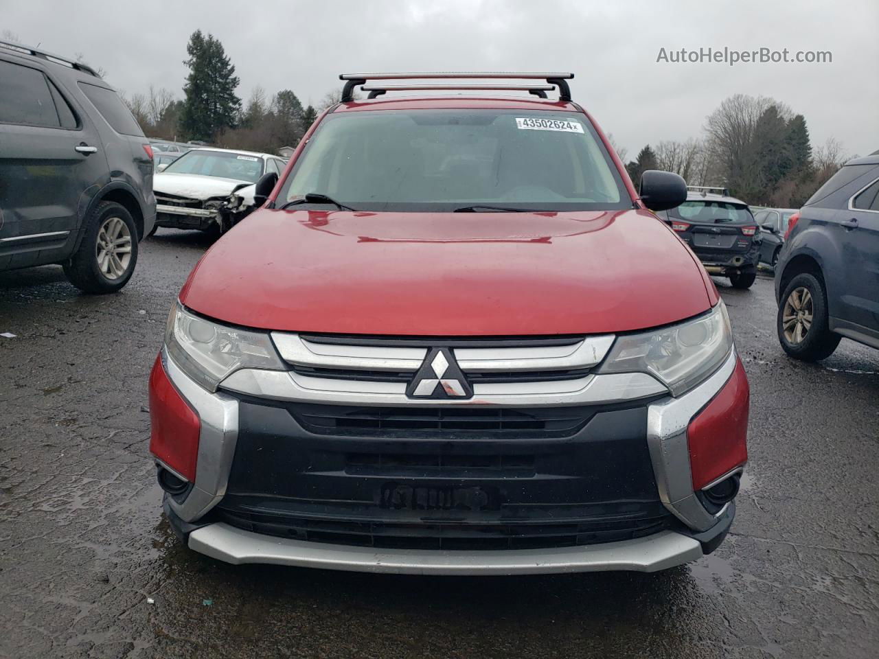 2017 Mitsubishi Outlander Es Красный vin: JA4AZ2A33HZ014135