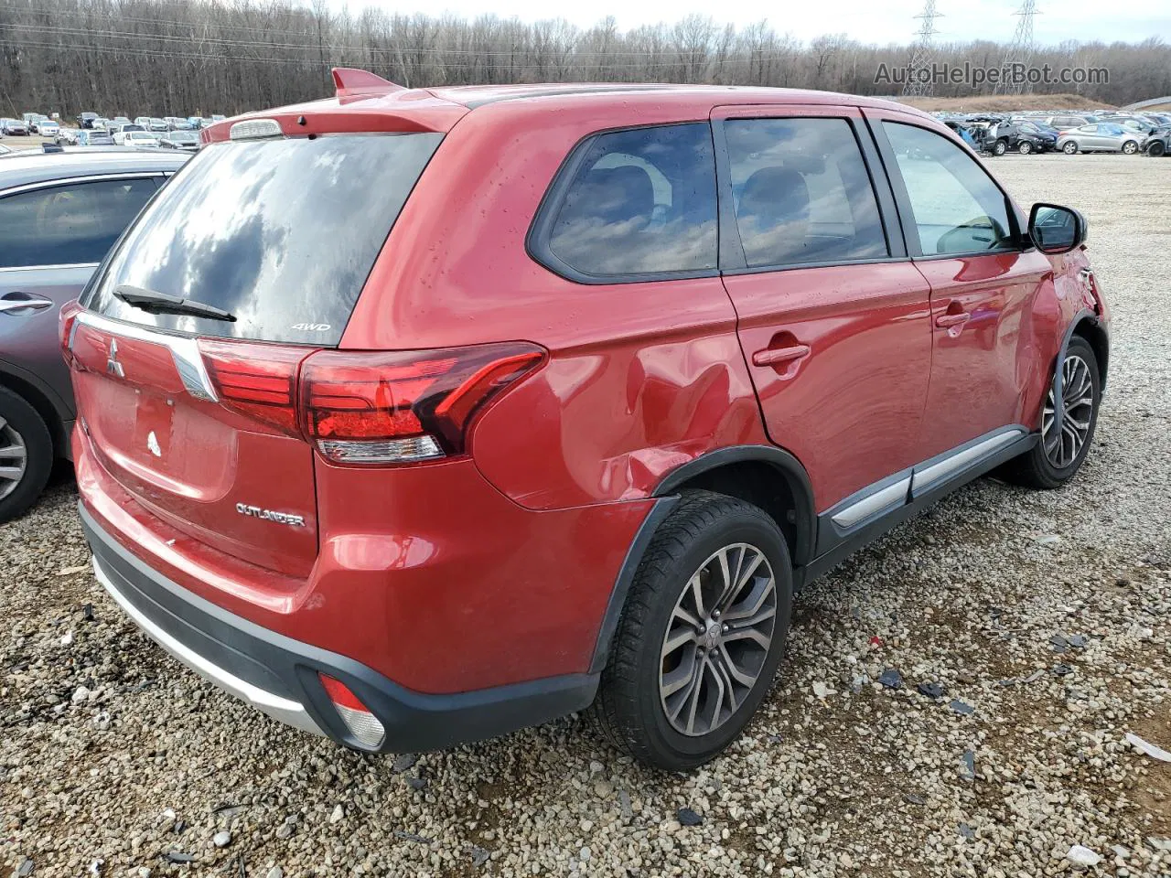 2017 Mitsubishi Outlander Es Красный vin: JA4AZ2A33HZ030447