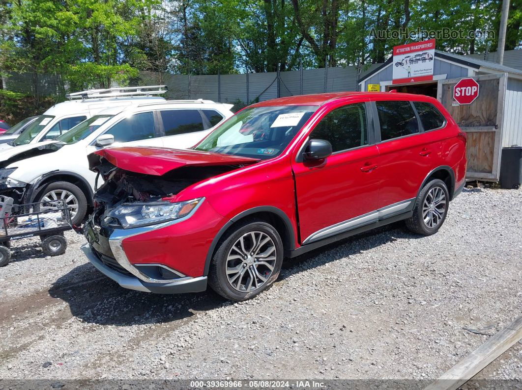 2017 Mitsubishi Outlander Es Красный vin: JA4AZ2A35HZ069749