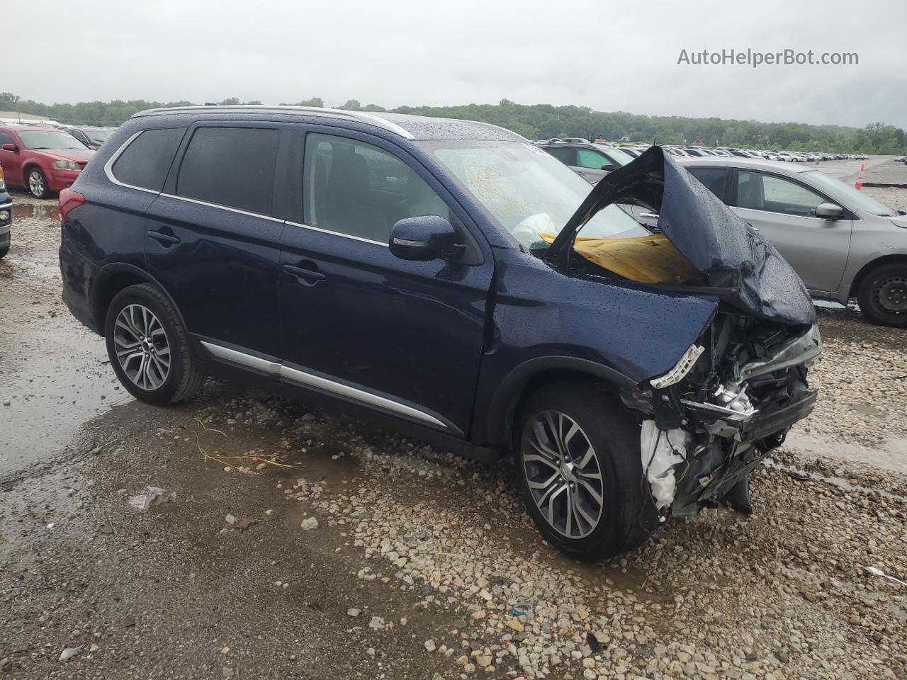 2017 Mitsubishi Outlander Se Синий vin: JA4AZ3A30HZ070958