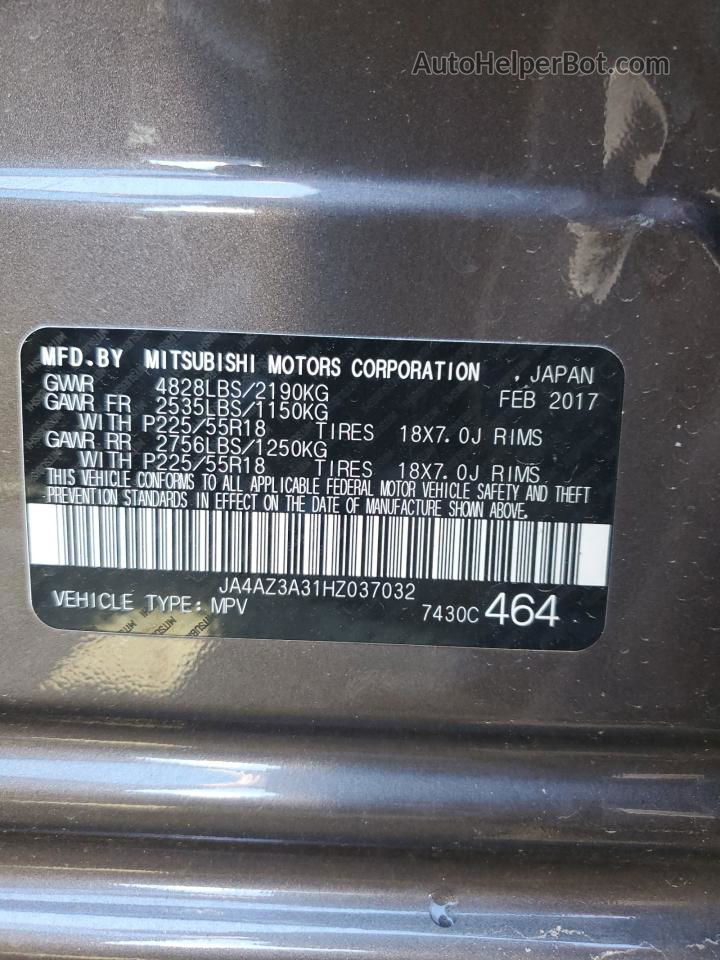 2017 Mitsubishi Outlander Se Коричневый vin: JA4AZ3A31HZ037032