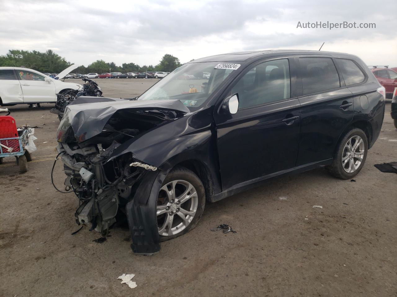 2014 Mitsubishi Outlander Se Black vin: JA4AZ3A32EZ018615