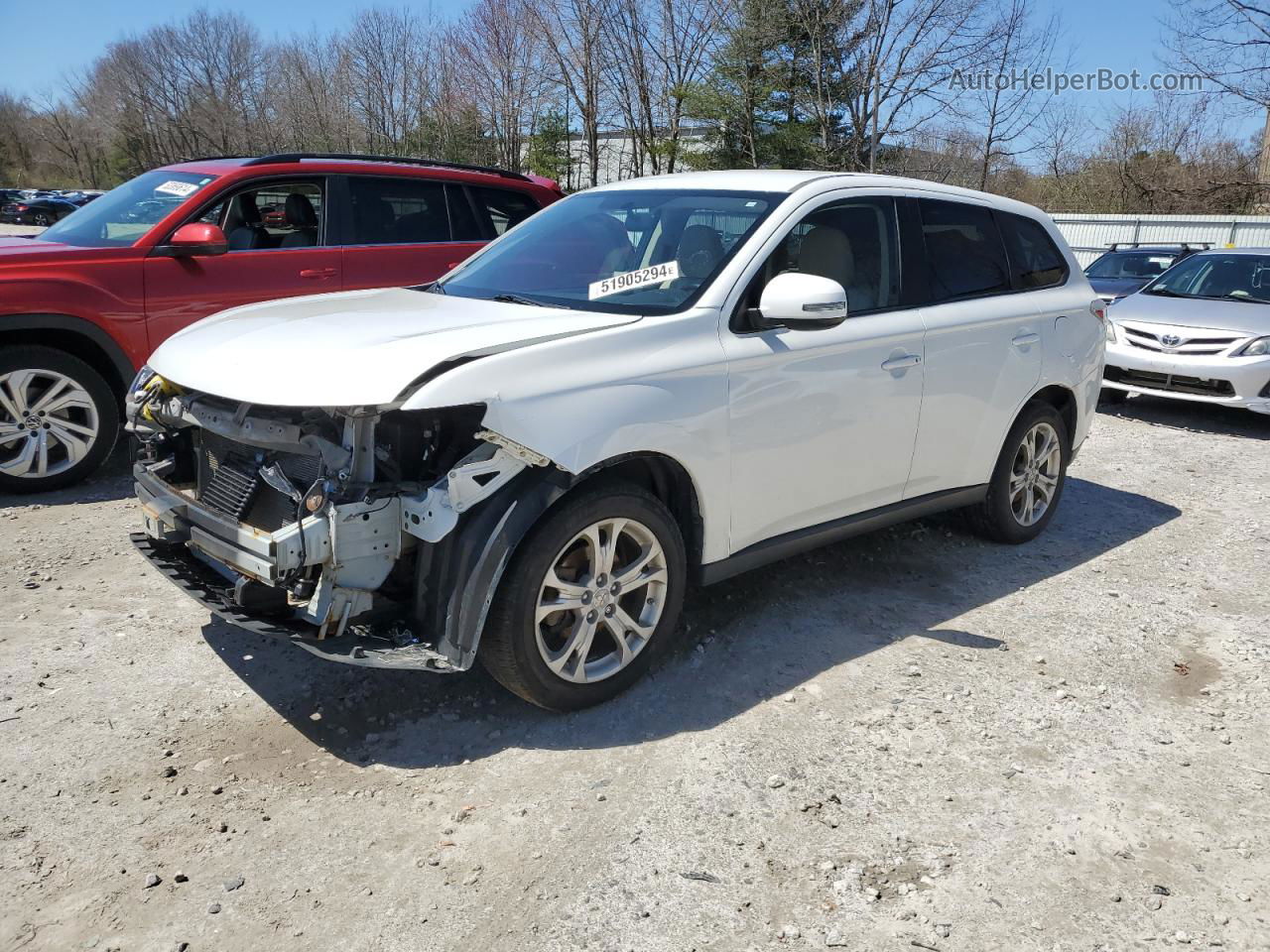 2014 Mitsubishi Outlander Se White vin: JA4AZ3A33EZ006098