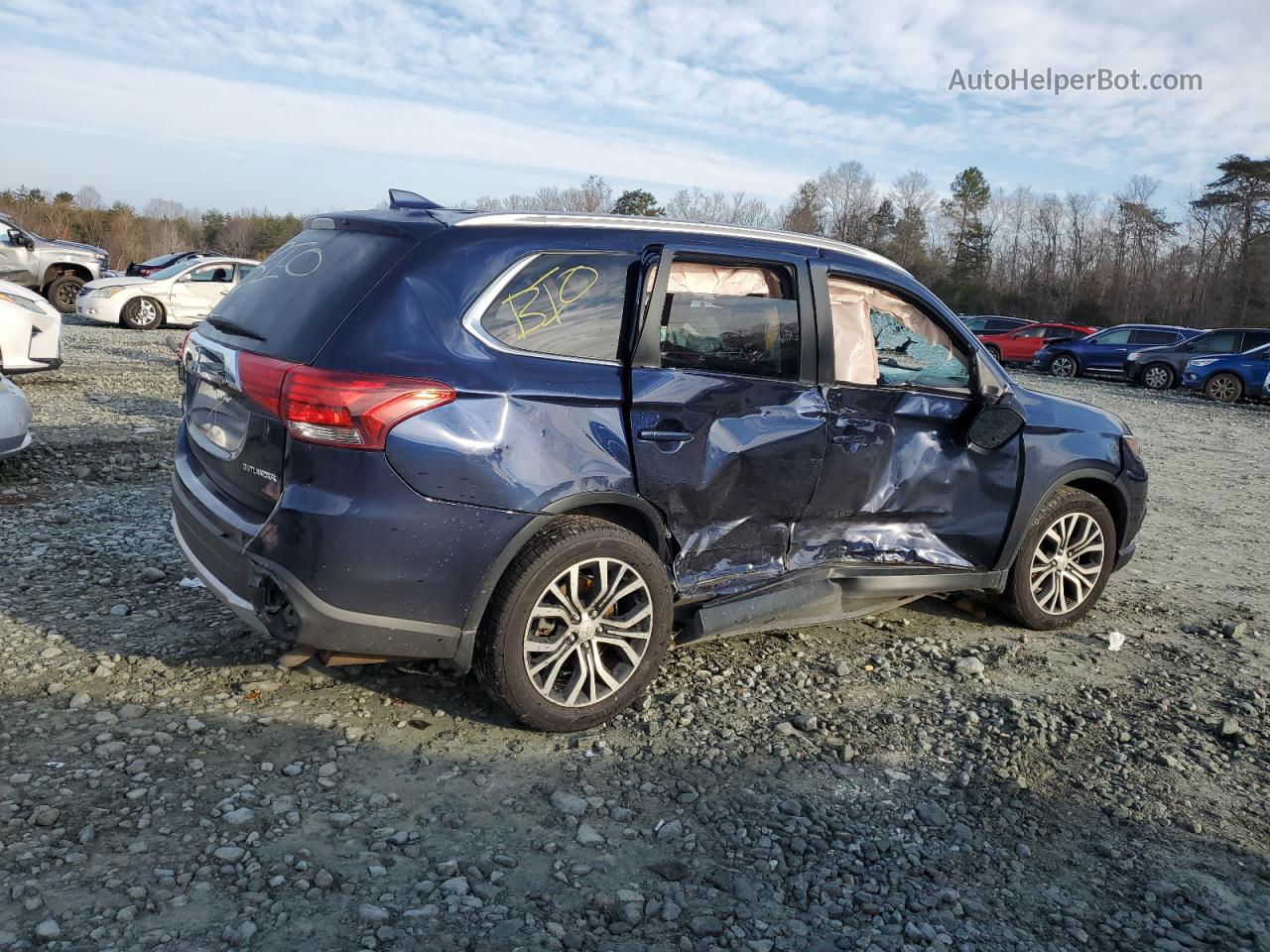 2017 Mitsubishi Outlander Se Синий vin: JA4AZ3A33HZ025691