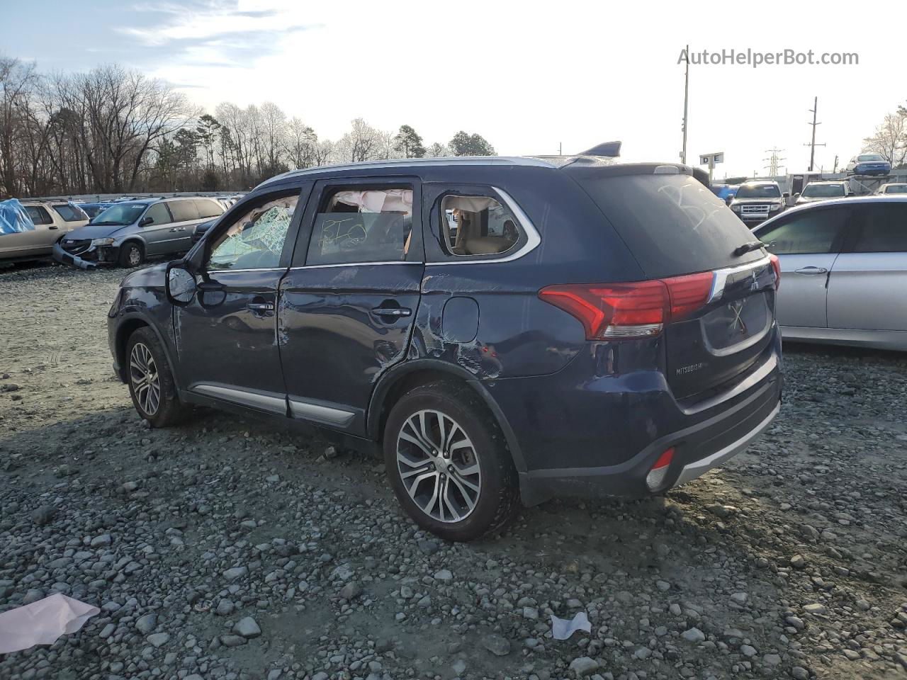 2017 Mitsubishi Outlander Se Синий vin: JA4AZ3A33HZ025691