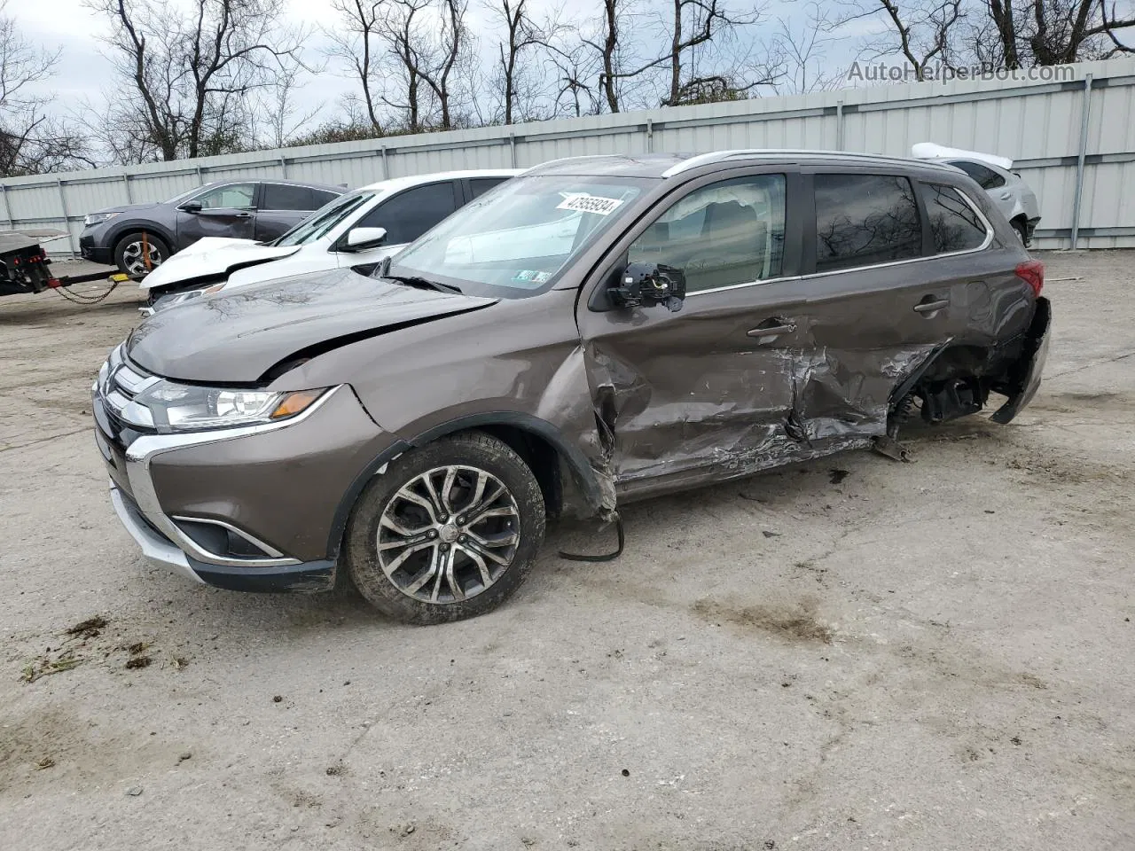 2017 Mitsubishi Outlander Se Brown vin: JA4AZ3A36HZ008769