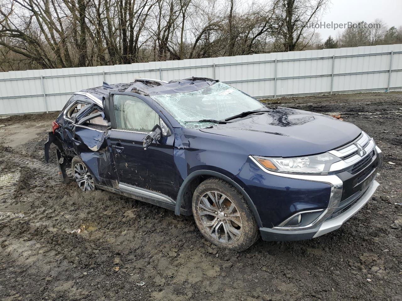 2017 Mitsubishi Outlander Se Синий vin: JA4AZ3A36HZ049077