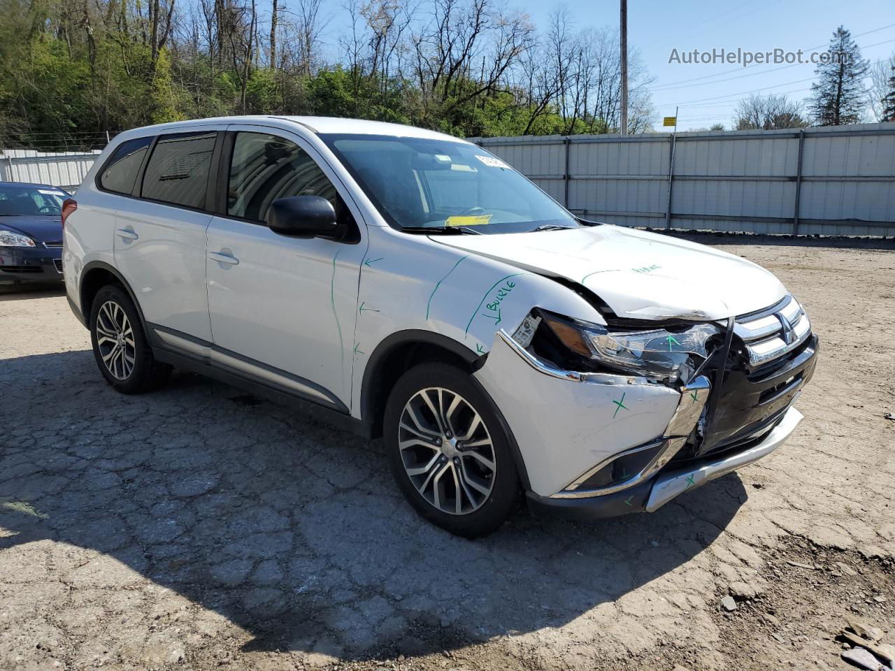 2016 Mitsubishi Outlander Se Белый vin: JA4AZ3A39GZ031414