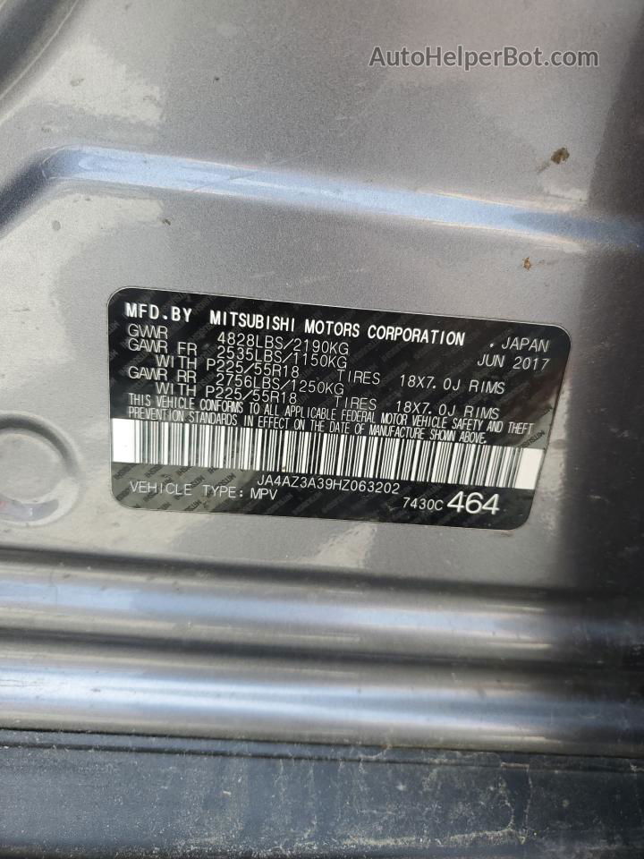 2017 Mitsubishi Outlander Se Silver vin: JA4AZ3A39HZ063202