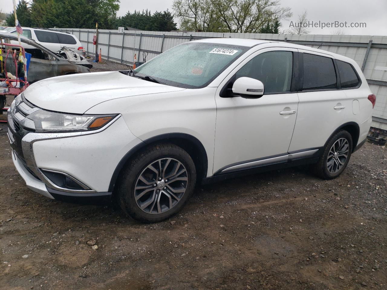 2016 Mitsubishi Outlander Se Белый vin: JA4AZ3A3XGZ035035