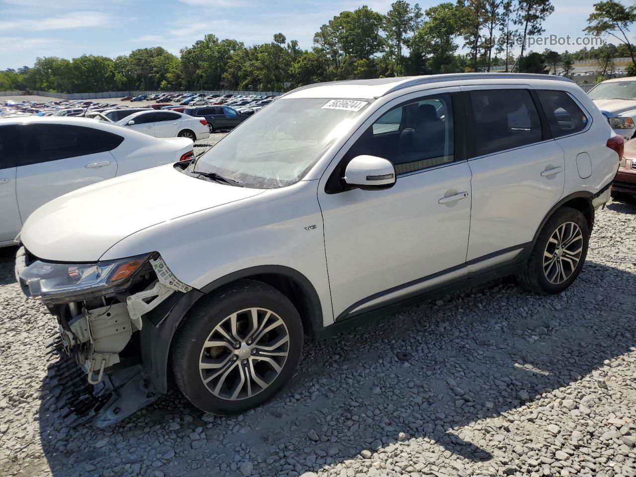 2016 Mitsubishi Outlander Gt White vin: JA4JZ4AX2GZ031649