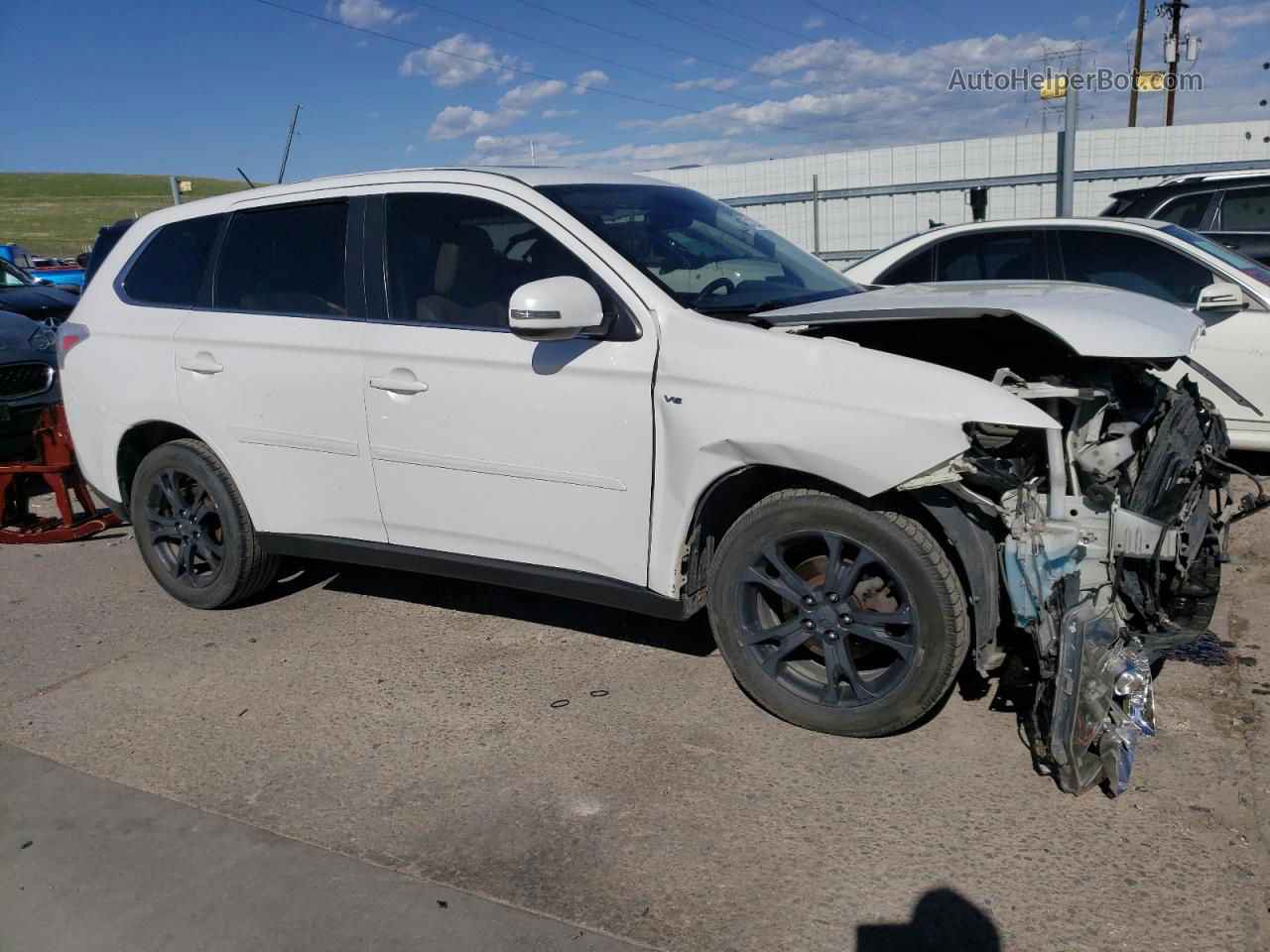 2014 Mitsubishi Outlander Gt White vin: JA4JZ4AX4EZ017085