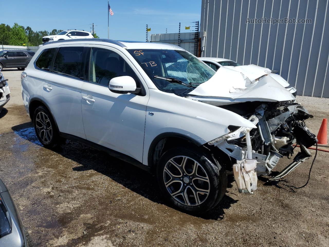 2015 Mitsubishi Outlander Gt White vin: JA4JZ4AX4FZ009182