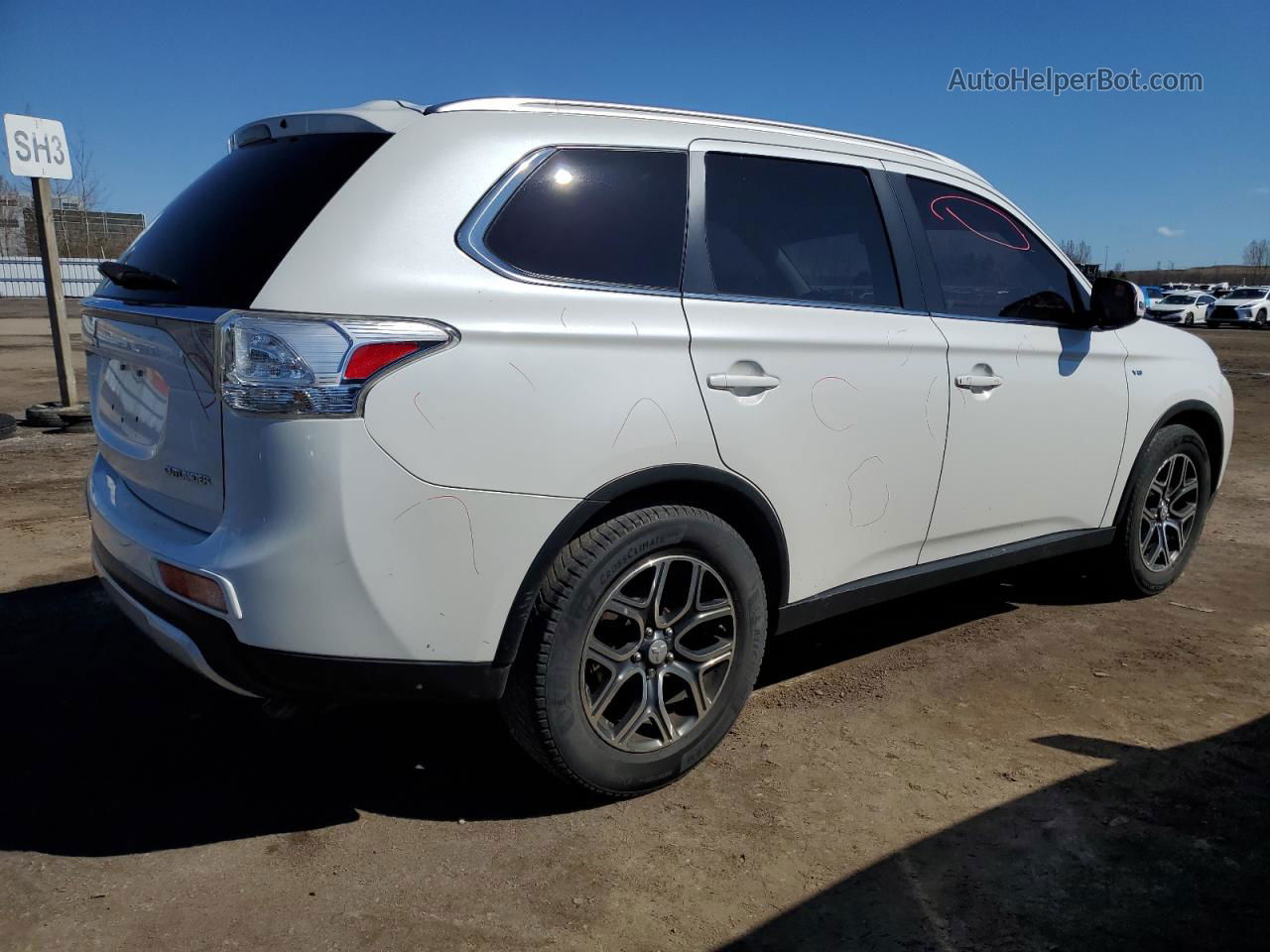 2015 Mitsubishi Outlander Gt White vin: JA4JZ4AX5FZ603909