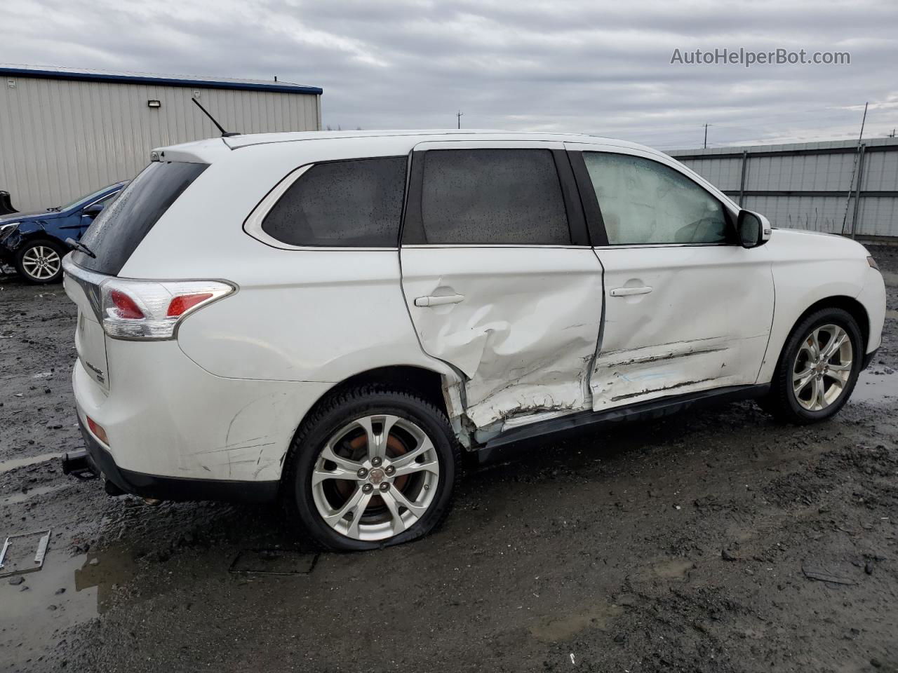 2014 Mitsubishi Outlander Gt White vin: JA4JZ4AX9EZ008396