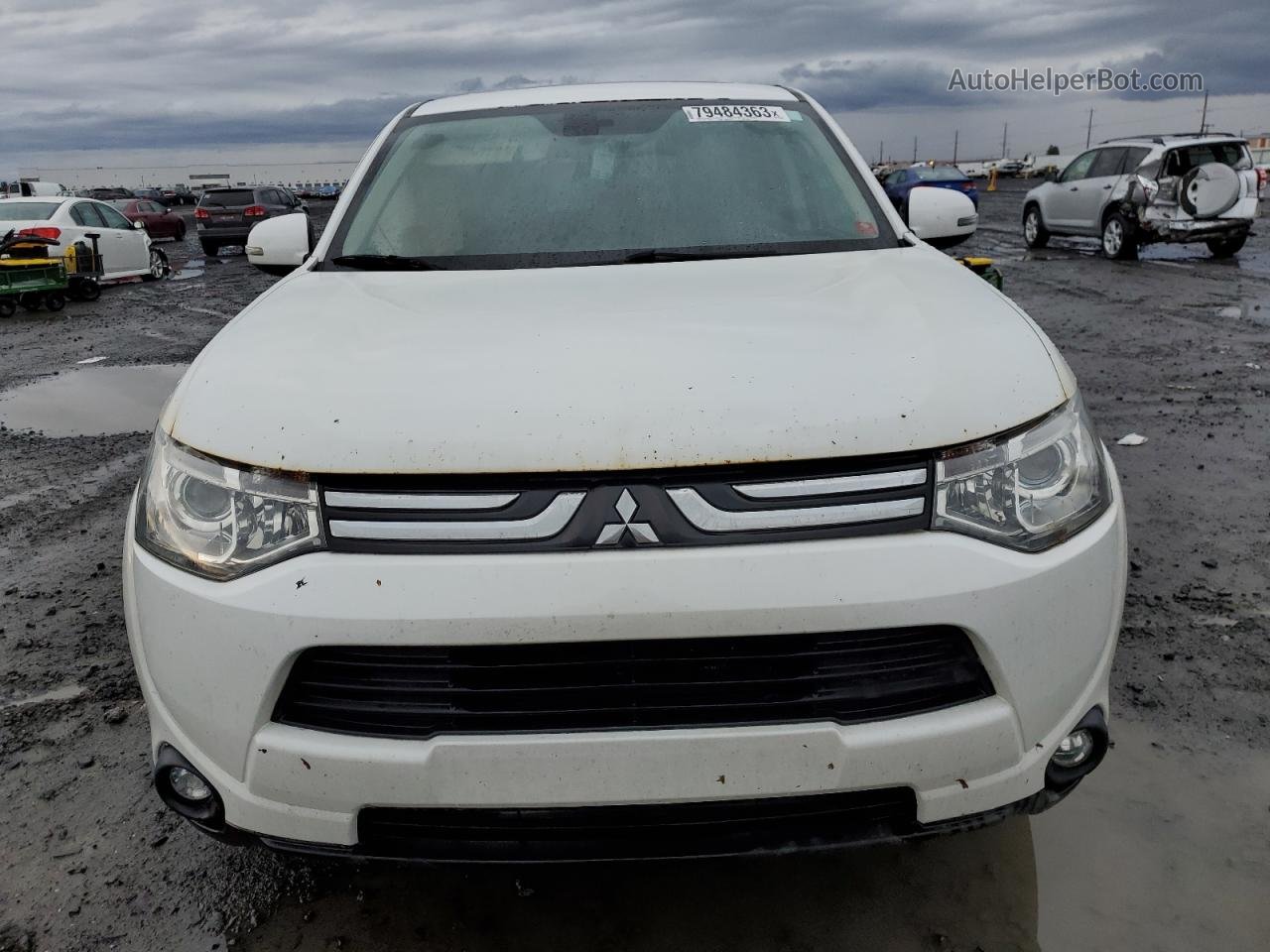 2014 Mitsubishi Outlander Gt White vin: JA4JZ4AX9EZ008396