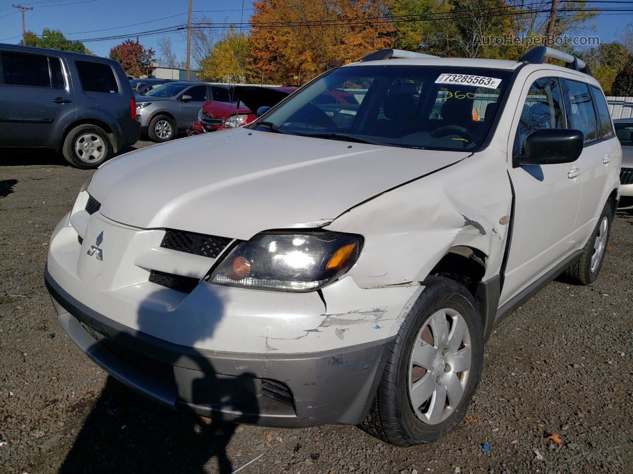 2003 Mitsubishi Outlander Ls White vin: JA4LX31G33U055796