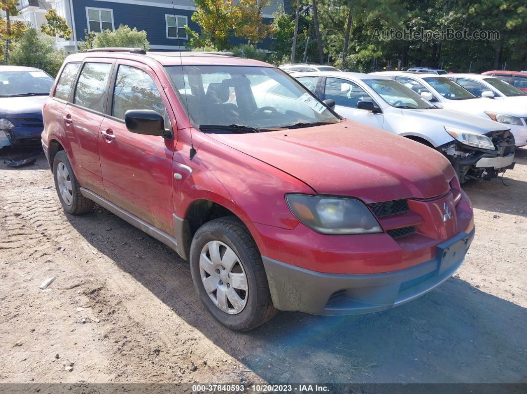 2003 Mitsubishi Outlander Ls Red vin: JA4LX31G93U035455