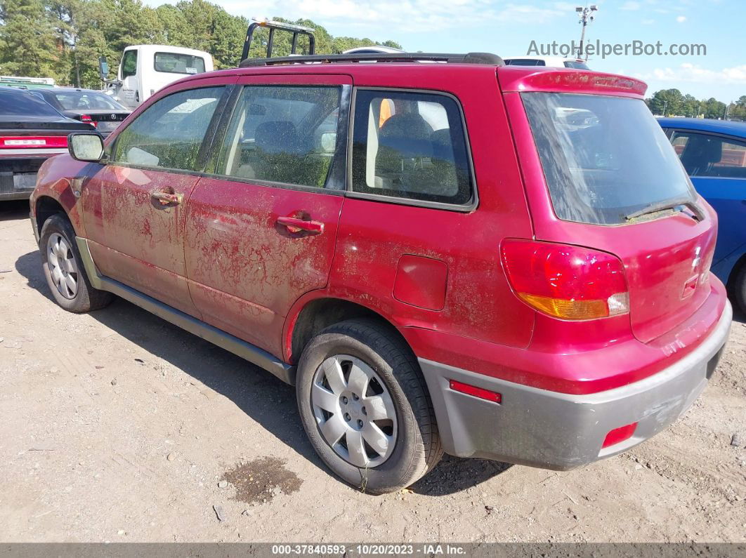 2003 Mitsubishi Outlander Ls Red vin: JA4LX31G93U035455