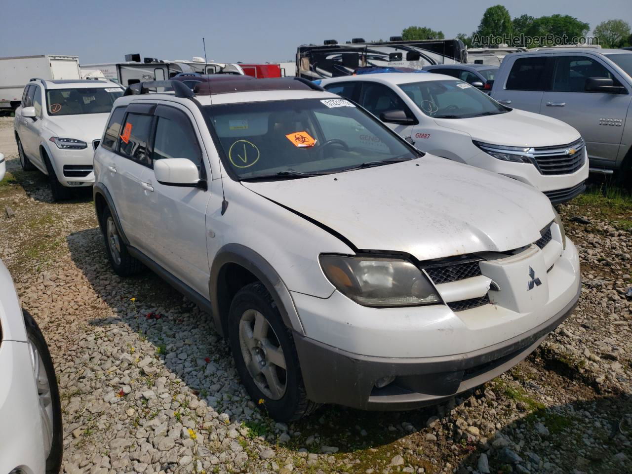 2003 Mitsubishi Outlander Xls White vin: JA4LX41G13U018591