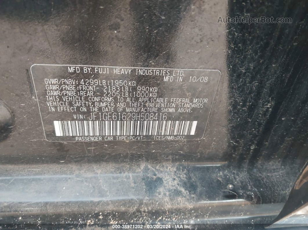 2009 Subaru Impreza 2.5i Черный vin: JF1GE61629H508416