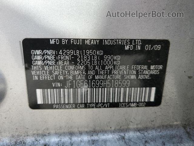 2009 Subaru Impreza 2.5i Серебряный vin: JF1GE61699H518599