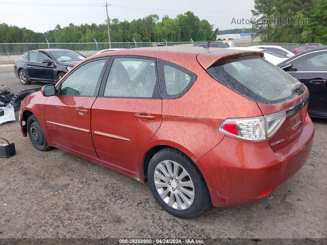 2009 Subaru Impreza 2.5i Orange vin: JF1GH606X9H812733