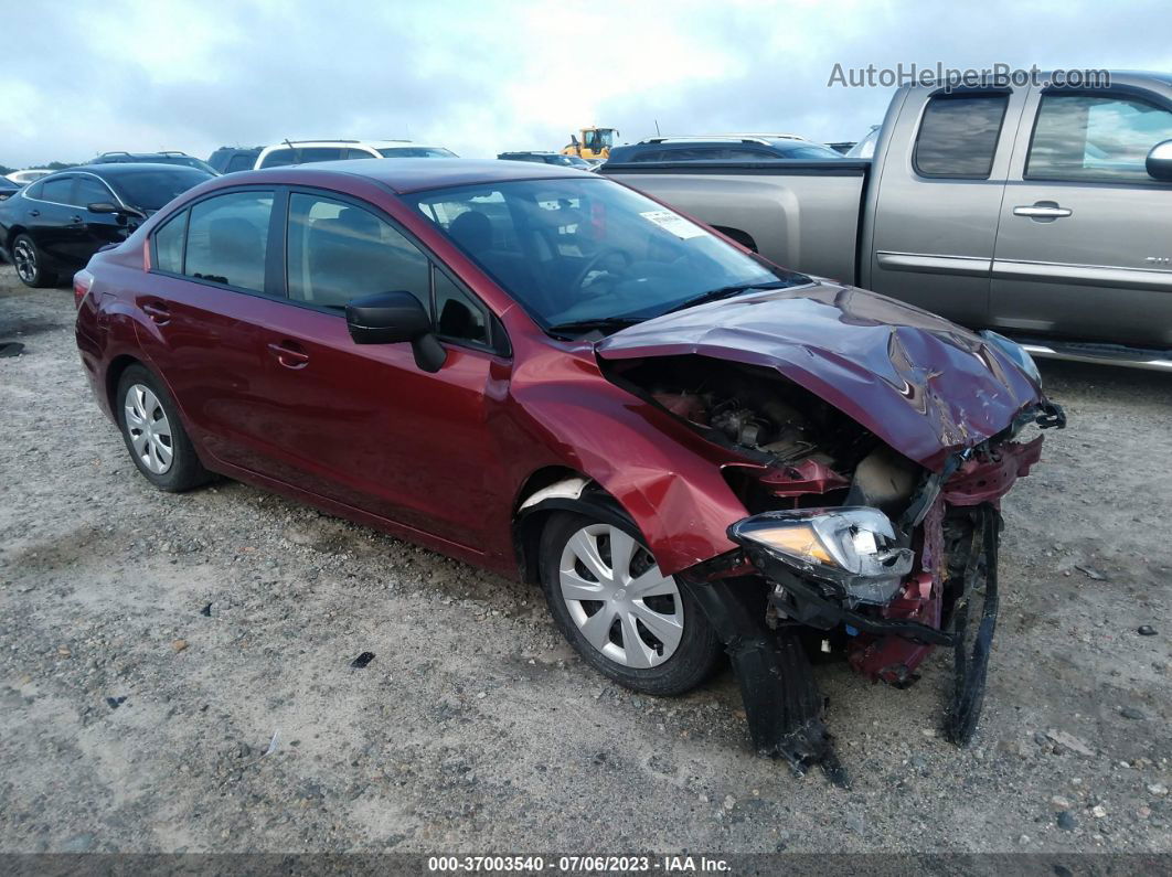 2016 Subaru Impreza Sedan   Burgundy vin: JF1GJAA60GH020108