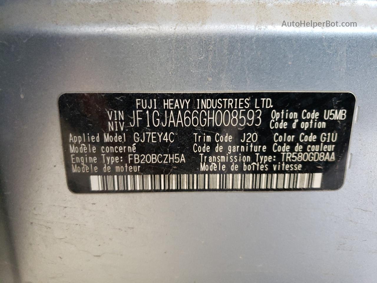 2016 Subaru Impreza  Silver vin: JF1GJAA66GH008593