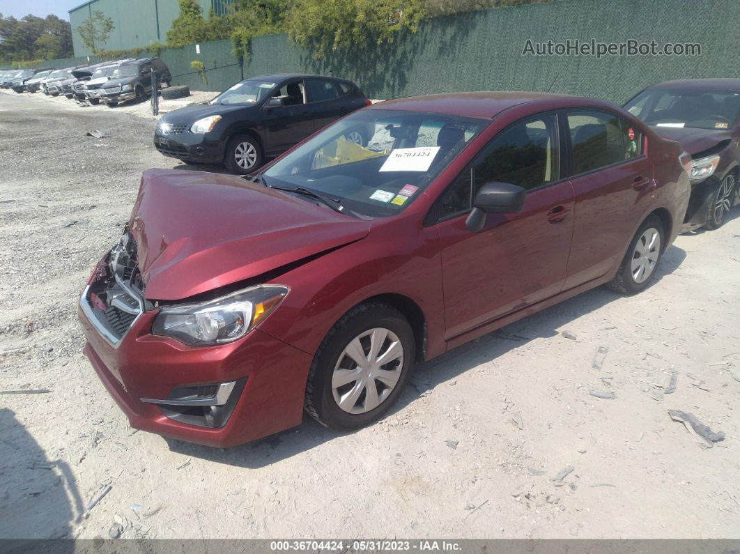 2016 Subaru Impreza Sedan   Burgundy vin: JF1GJAA68GG002249