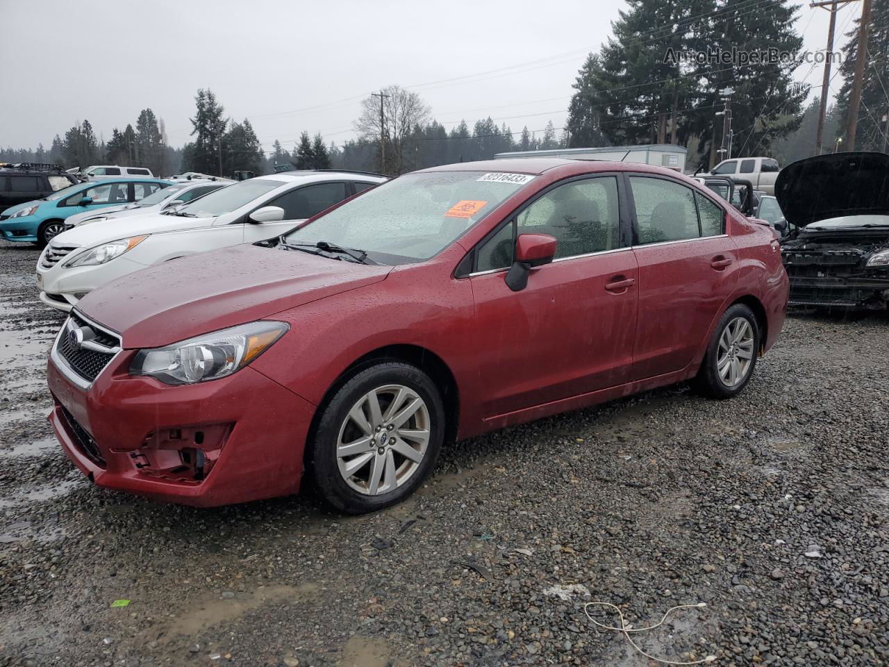 2016 Subaru Impreza Premium Maroon vin: JF1GJAB64GH017680