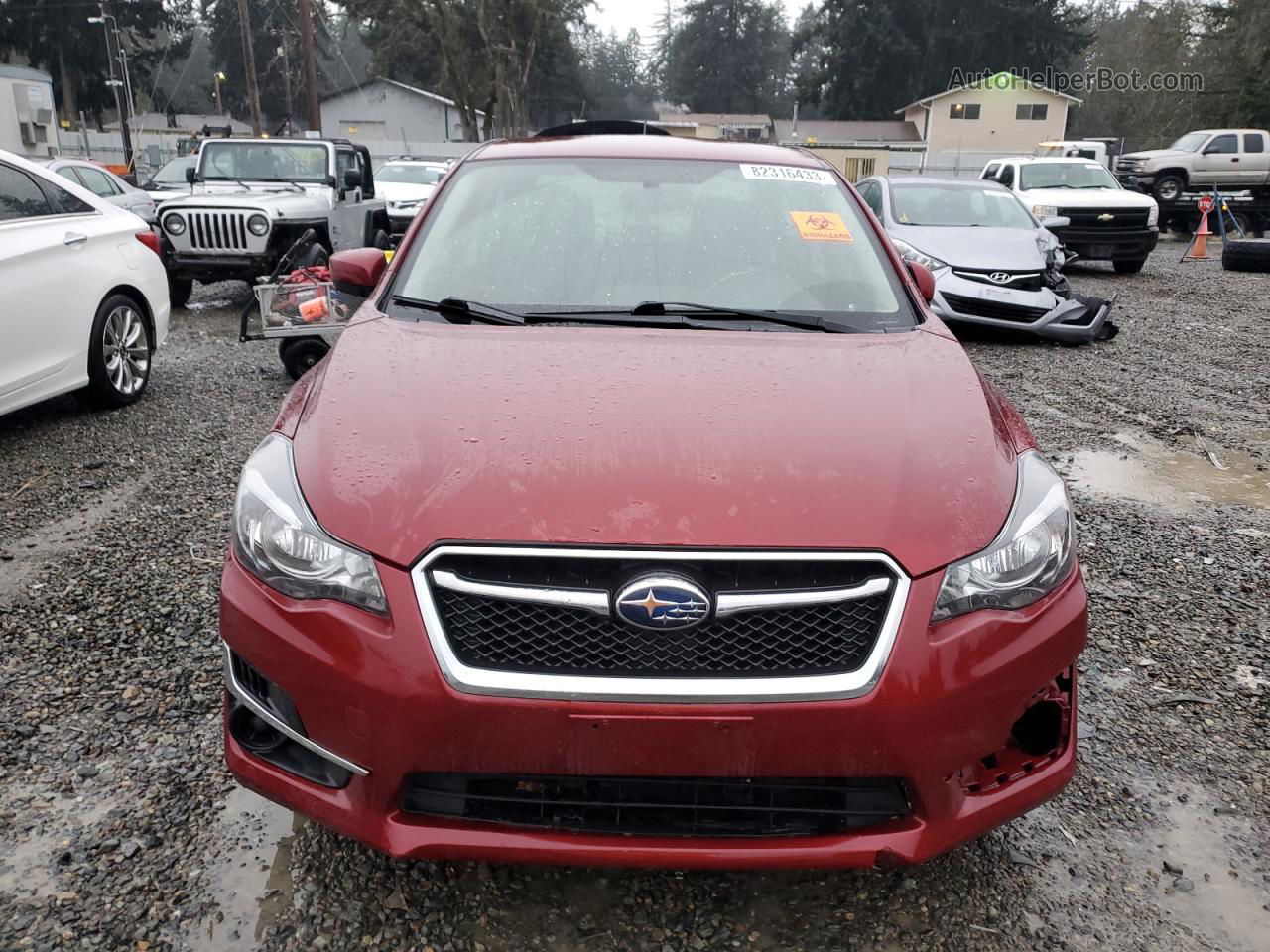 2016 Subaru Impreza Premium Maroon vin: JF1GJAB64GH017680