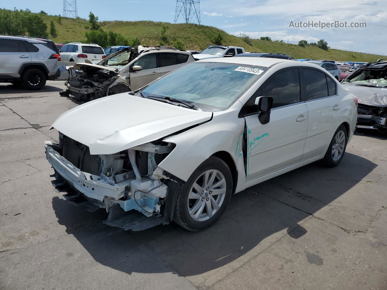 2016 Subaru Impreza Premium White vin: JF1GJAB68GH012899