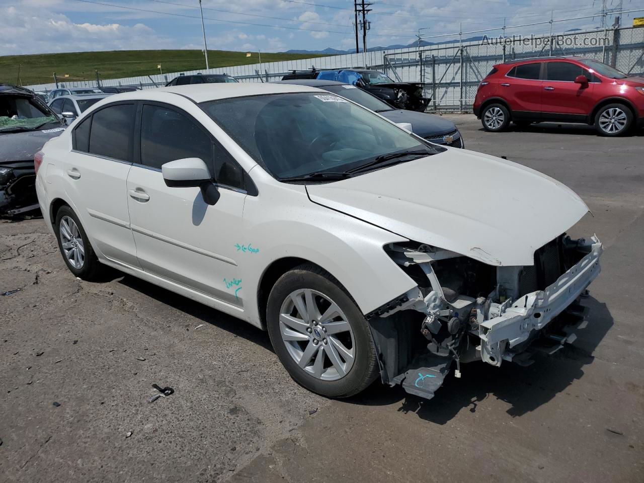 2016 Subaru Impreza Premium White vin: JF1GJAB68GH012899