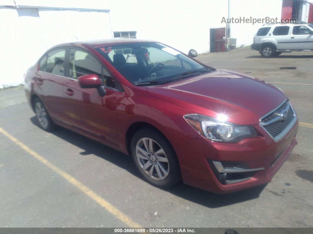 2016 Subaru Impreza Sedan Premium Красный vin: JF1GJAB69GH019165