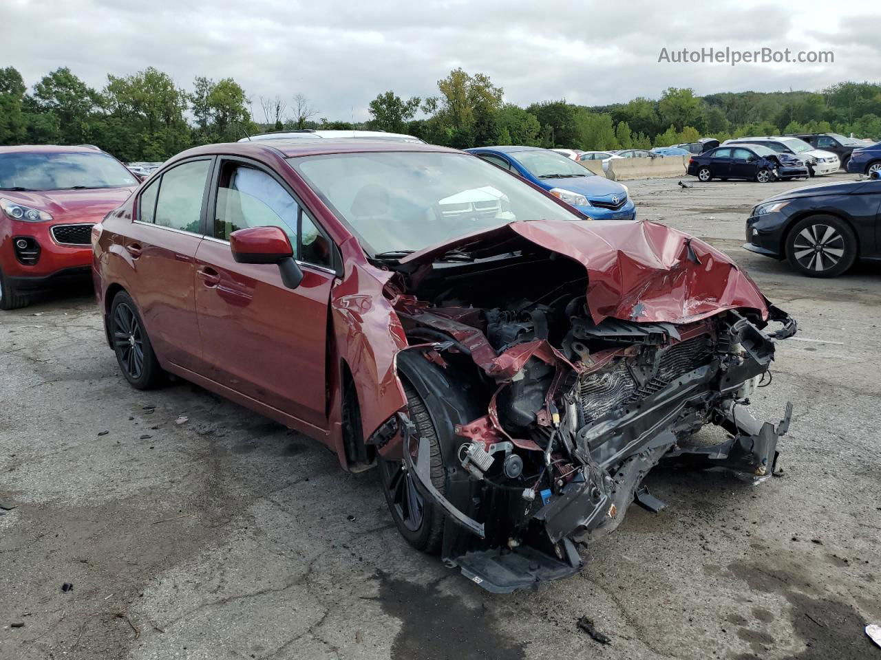 2016 Subaru Impreza Premium Plus Red vin: JF1GJAF66GH004939