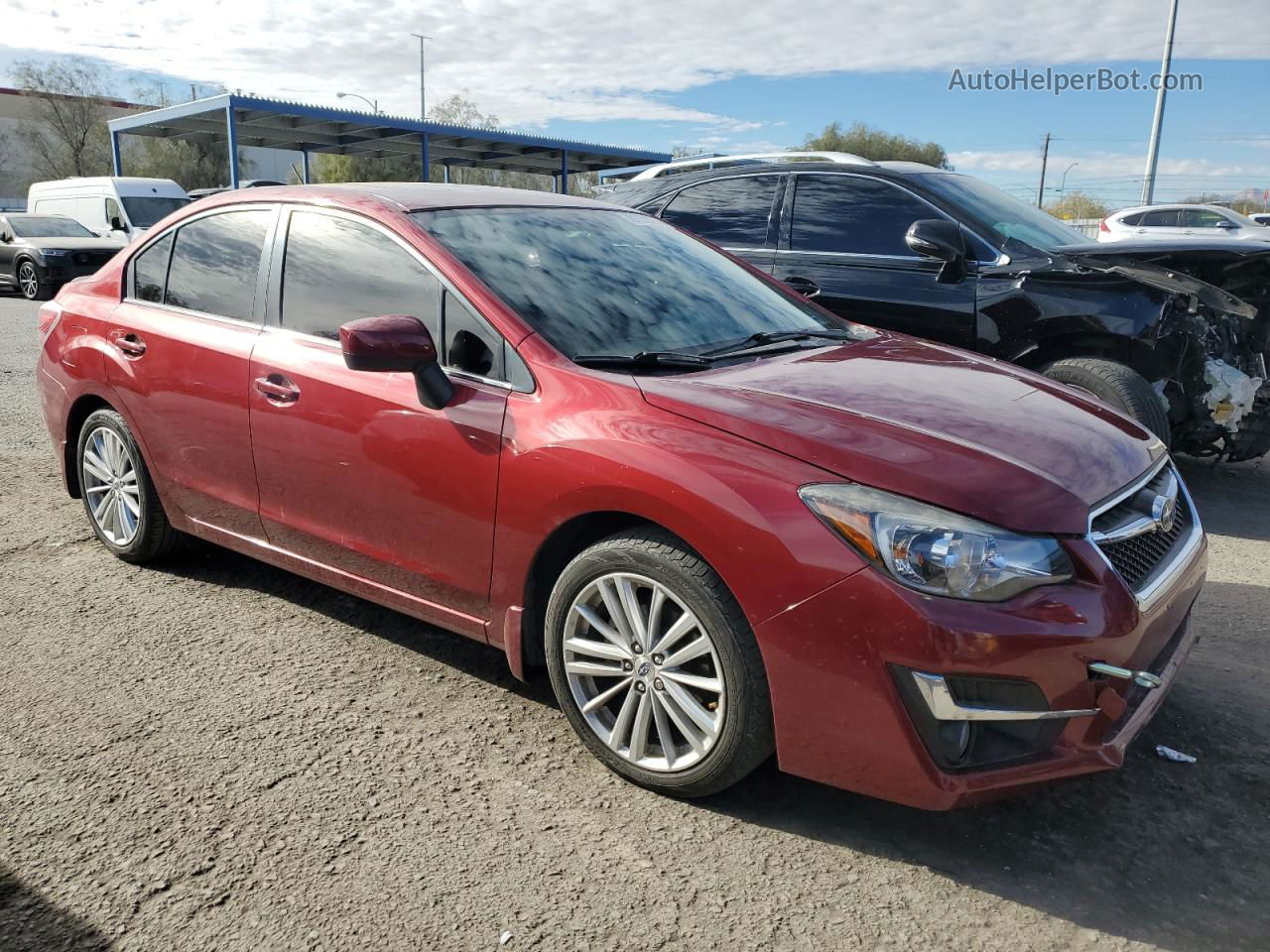 2016 Subaru Impreza Premium Plus Burgundy vin: JF1GJAF69GH019838