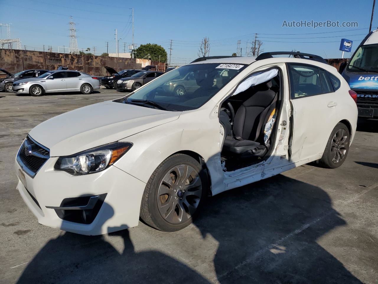 2016 Subaru Impreza Sport Premium White vin: JF1GPAP62G8318732