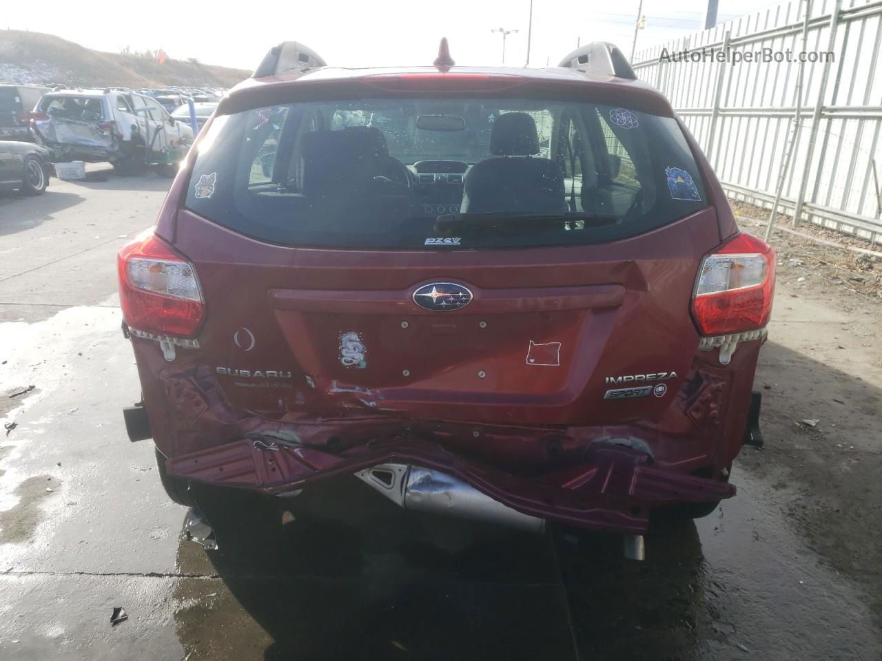 2016 Subaru Impreza Sport Burgundy vin: JF1GPAS62G8345453