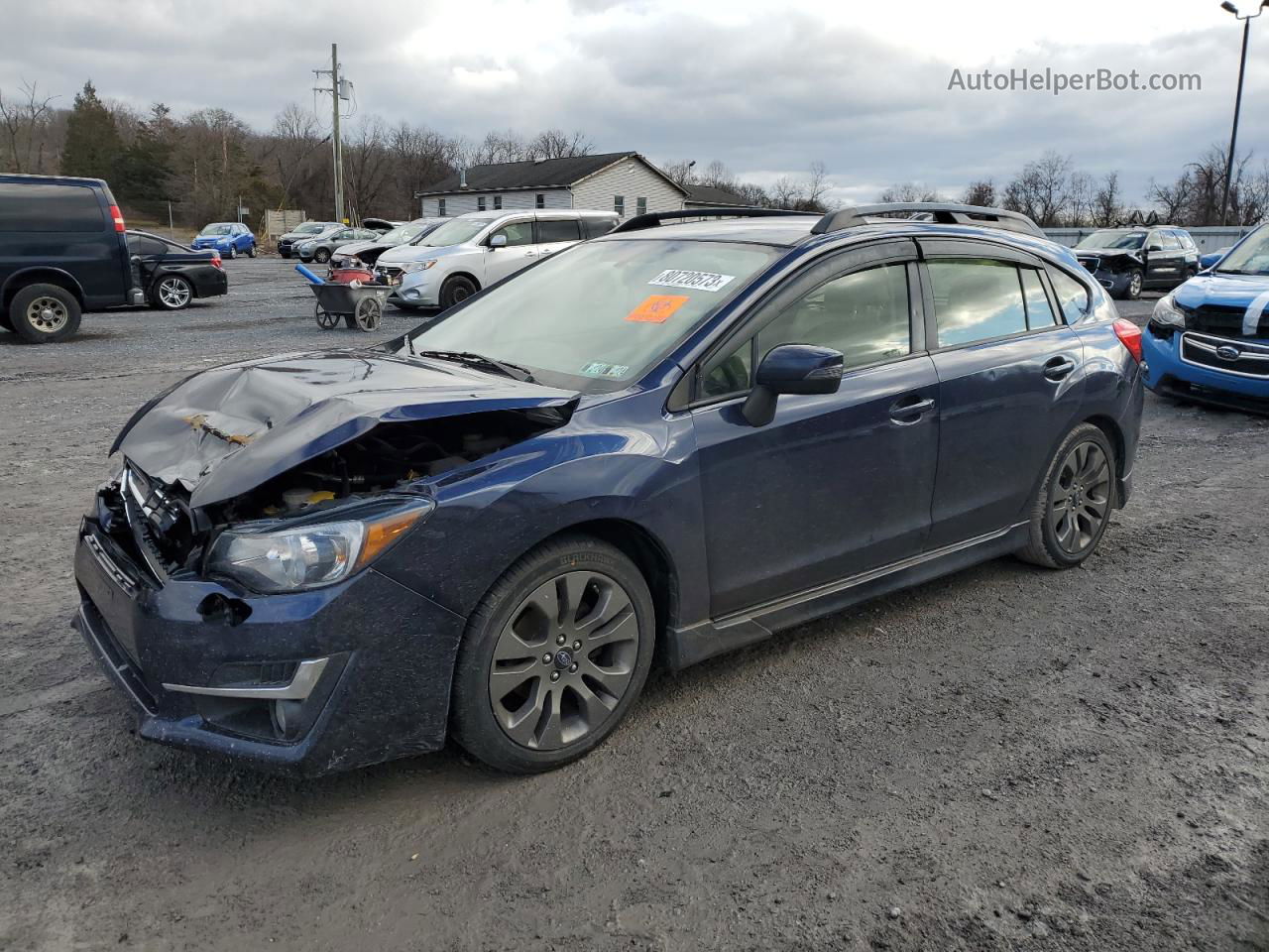 2016 Subaru Impreza Sport Limited Blue vin: JF1GPAU69GH257125